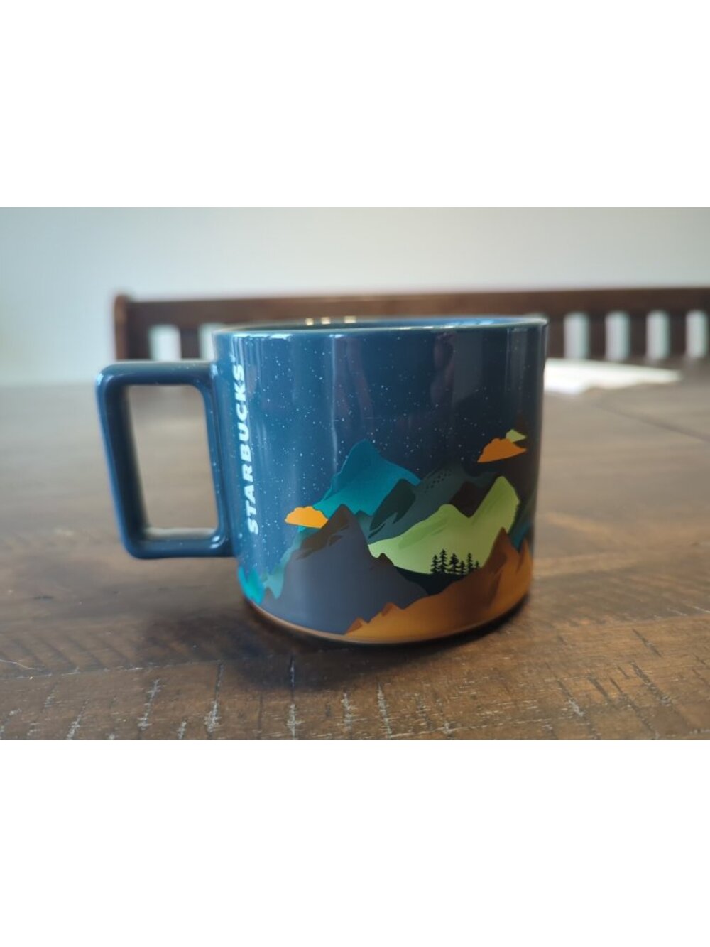 New Starbucks Father's Day Blue Mountain Stars Ceramic Coffee Mug 14 oz. NWT